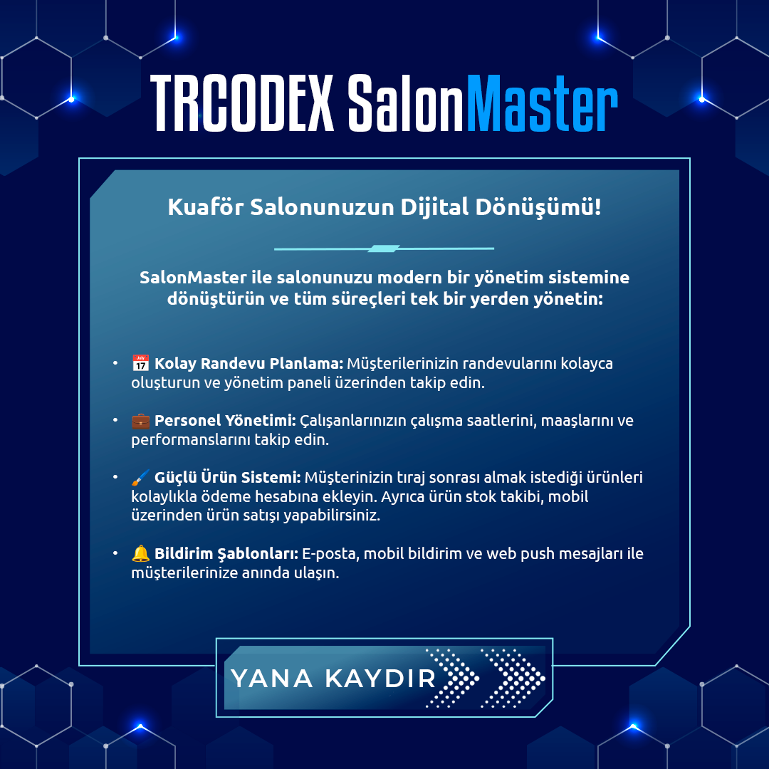 SalonMaster - Kuaför İş Yeri Yönetimi - Görsel 2